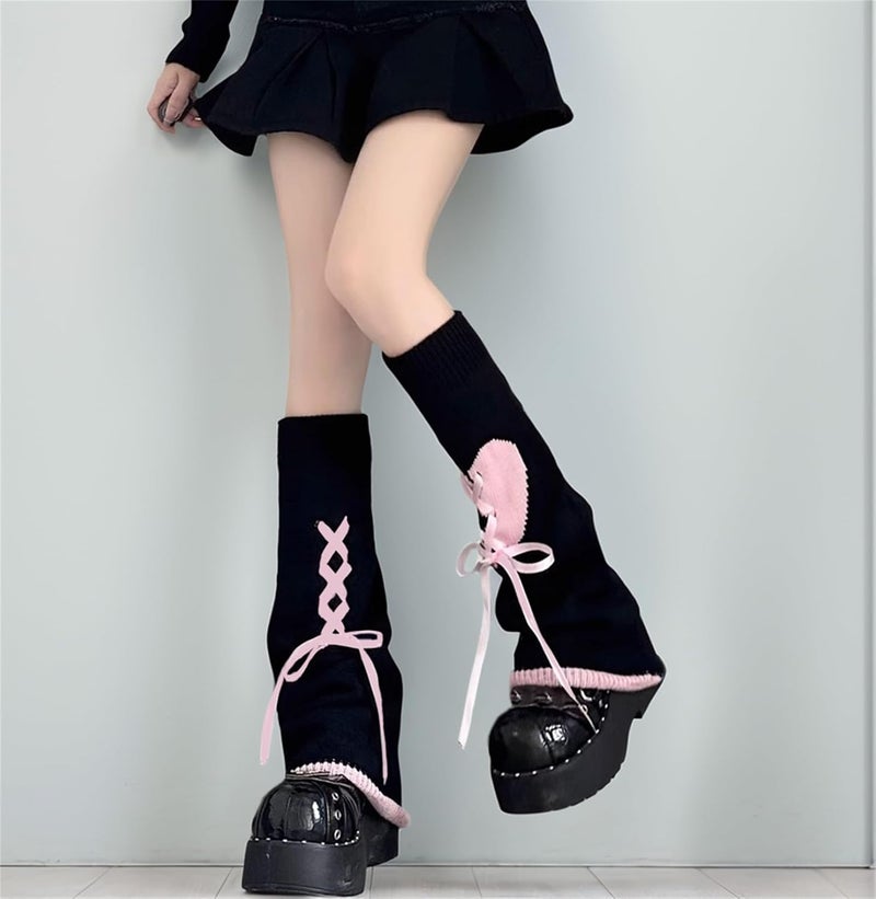 Insdark Goth Leg Warmers Women Japanese Gothic Y2k Harajuku Grunge Emo Punk 80s - Image 2